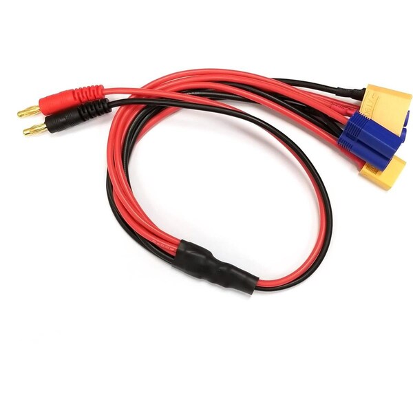 Racers Edge 4-Function Charge Adapter to Male 4 mm Bullets for XT60, XT90, EC3, EC5 RCE1661 - main